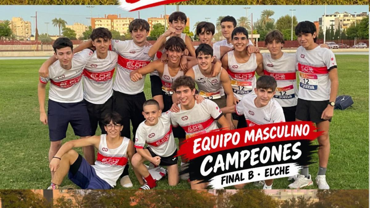 Los chicos del Club de Atletismo Elche Decatlón se proclaman campeones de España Sub-16 por equipos en la Final B disputada en Elche Los chicos del Club de Atletismo Elche Decatlón se proclaman campeones de España Sub-16 por equipos en la Final B disputada en Elche
