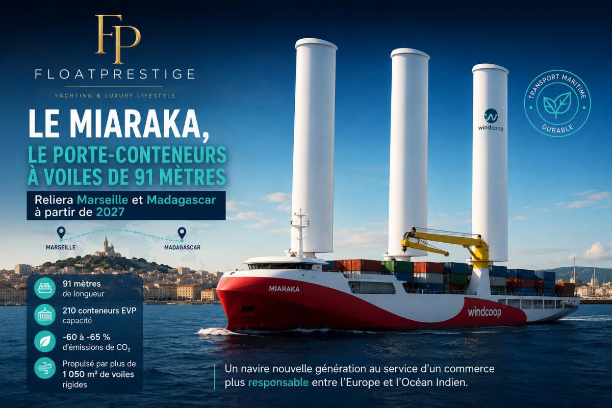 Miaraka : le porte-conteneurs à voiles de 91 mètres qui reliera Marseille à Madagascar dès 2027