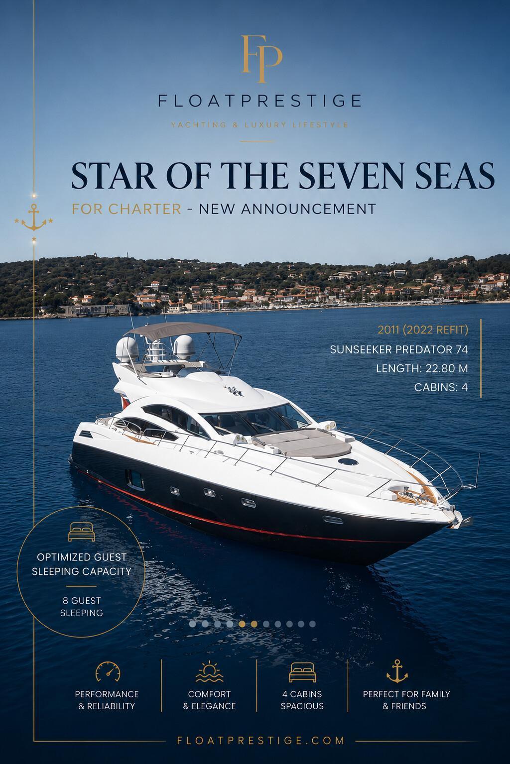 STAR OF THE SEVEN SEAS - Sunseeker Predator 74 