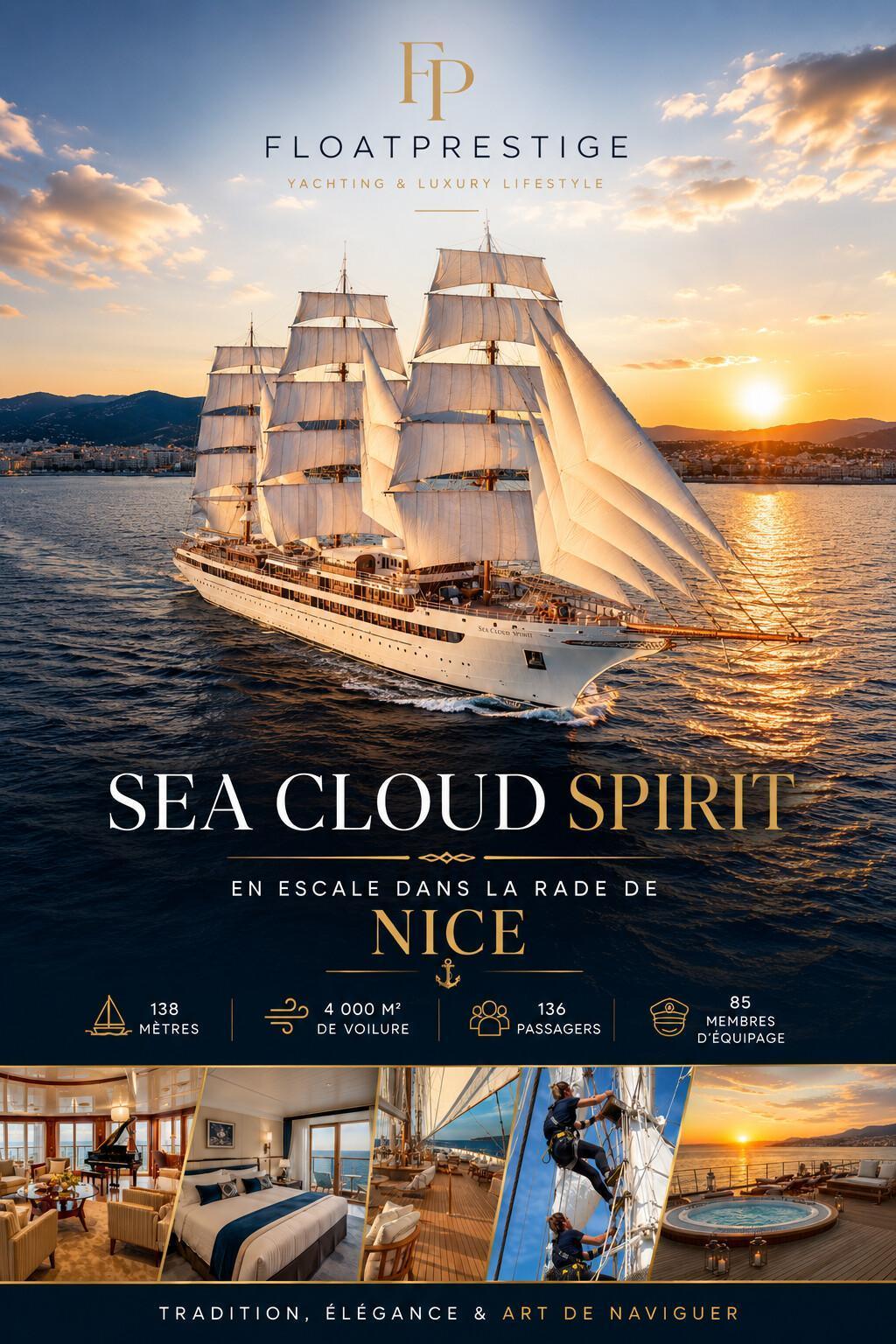 SEA CLOUD SPIRIT : l'élégance de la voile fait escale dans la rade de Nice SEA CLOUD SPIRIT : l'élégance de la voile fait escale dans la rade de Nice