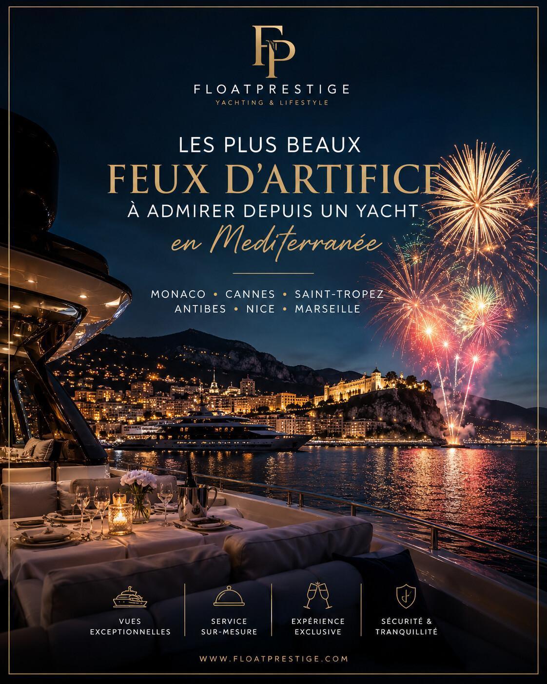 Les plus beaux feux d'artifice à admirer depuis un yacht en Méditerranée