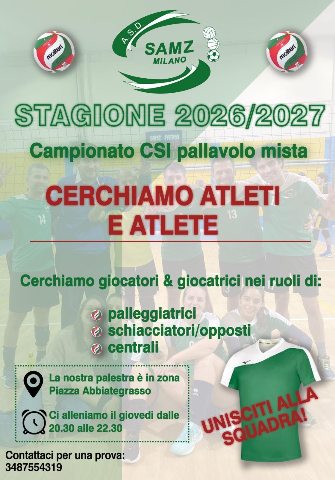 PALLAVOLO MISTA BIANCA - ATLETI CERCASI