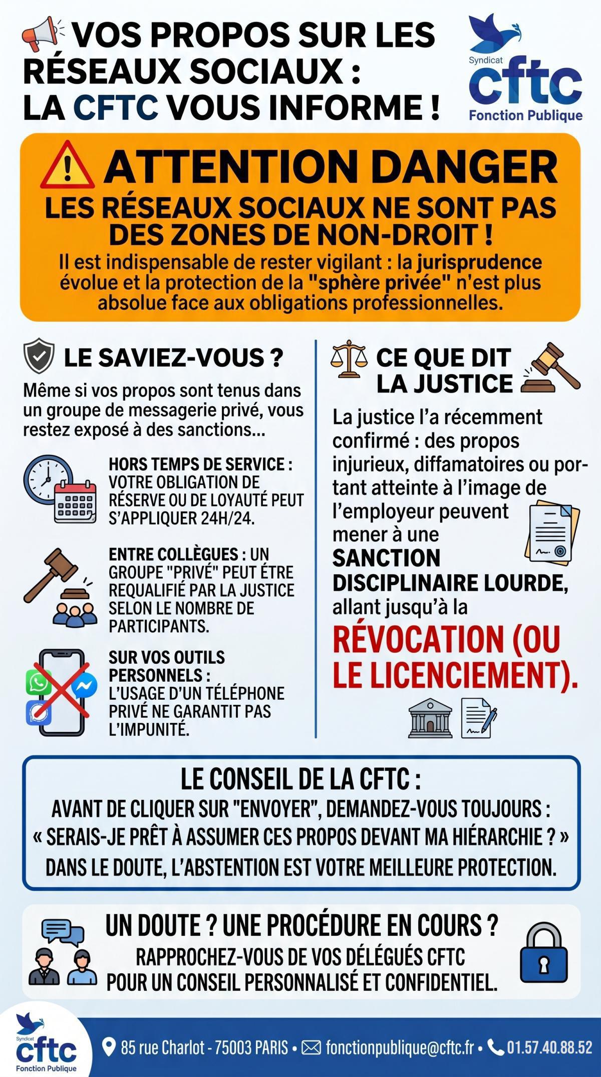 Réseaux sociaux et messageries privées : Ne risquez pas votre carrière pour un "post" ! Réseaux sociaux et messageries privées : Ne risquez pas votre carrière pour un "post" !