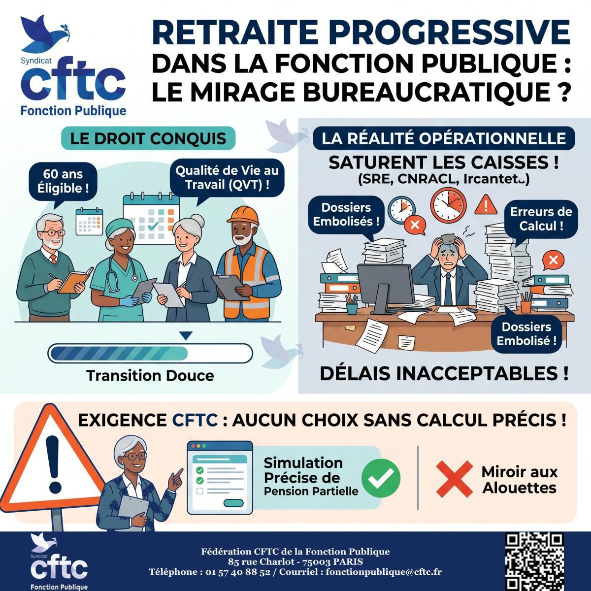 Retraite progressive dans la Fonction Publique : Un droit plébiscité, mais attention au miroir aux alouettes et au piège du "silence vaut rejet" ! Retraite progressive dans la Fonction Publique : Un droit plébiscité, mais attention au miroir aux alouettes et au piège du "silence vaut rejet" !