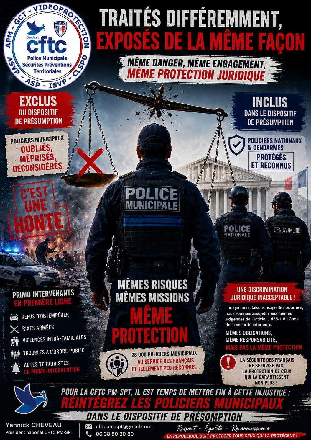 Présomption de légitime défense sauf pour la PM