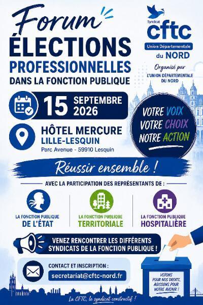 Forum Fonction Publique UD CFTC Nord Forum Fonction Publique UD CFTC Nord