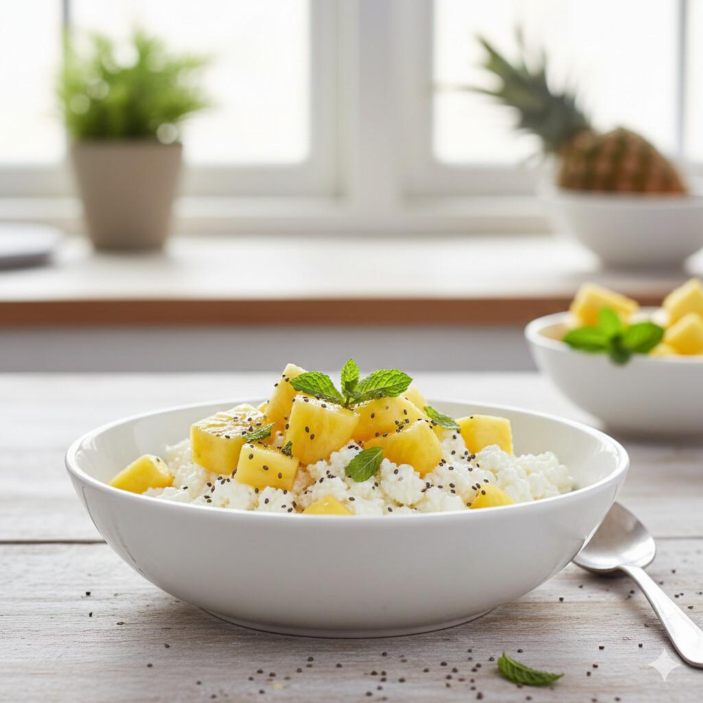 Queso cottage con piña natural