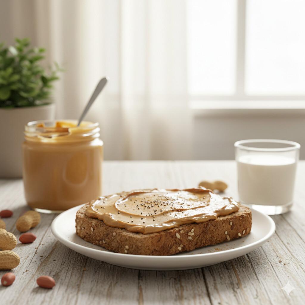 🥜 Pan integral con crema de cacahuate natural