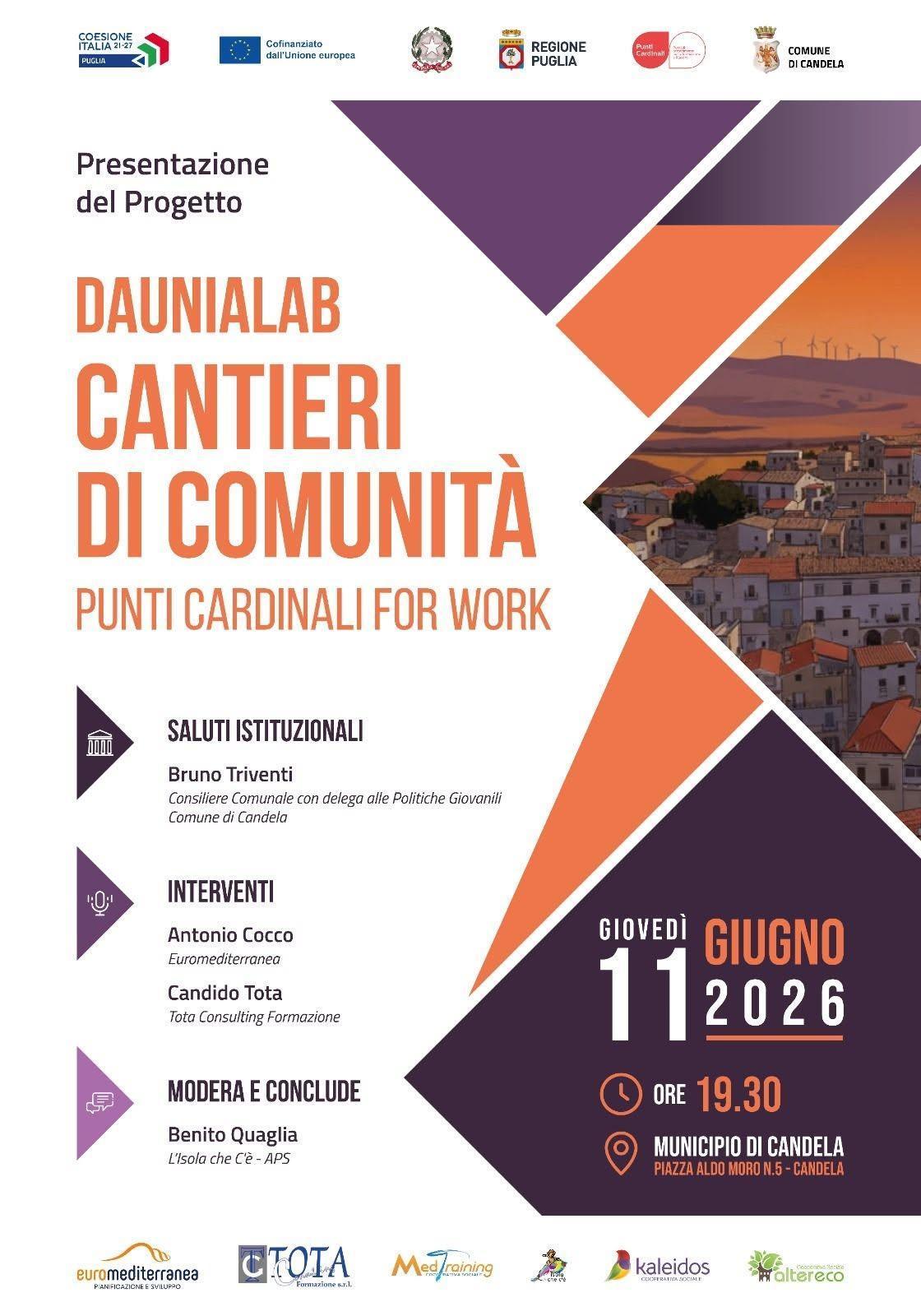 Presentazione del progetto "DauniaLab - Cantieri di Comunità" (Inizio ore 19.30)
