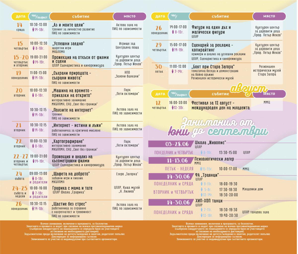 Безплатни летни занимания за деца организират в Стара Загора Безплатни летни занимания за деца организират в Стара Загора