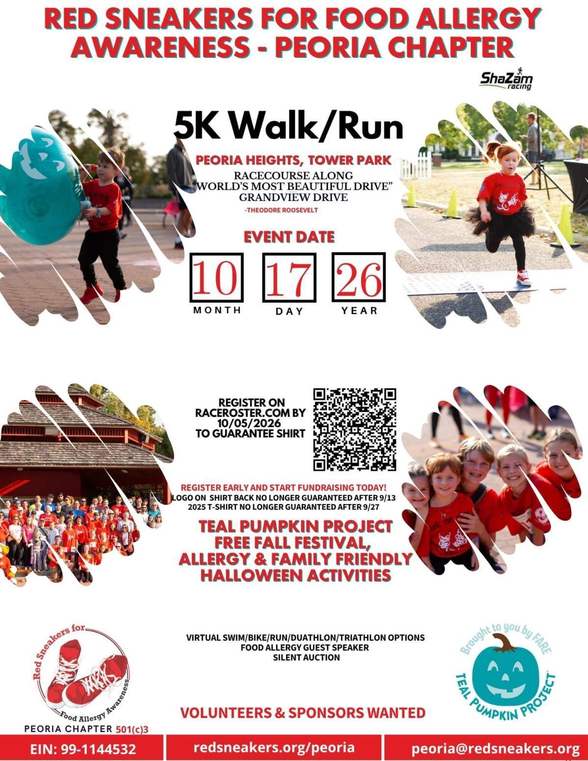 Red Sneakers Peoria 5K Walk/Run & Teal Pumpkin Festival