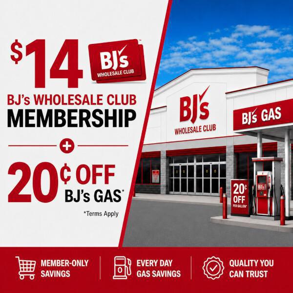 BJ’s Wholesale Club Membership Only $14!