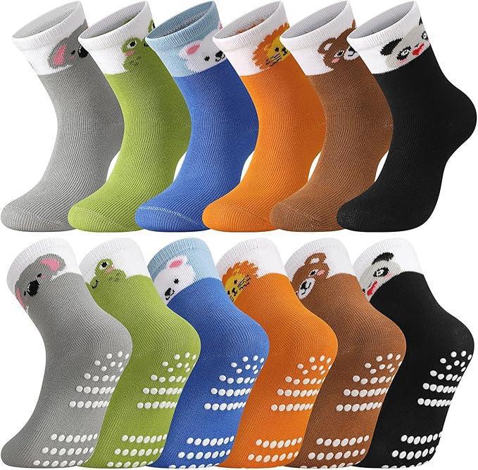 Toddler Non Slip Cotton Socks 6 Pairs for $3.xx! 