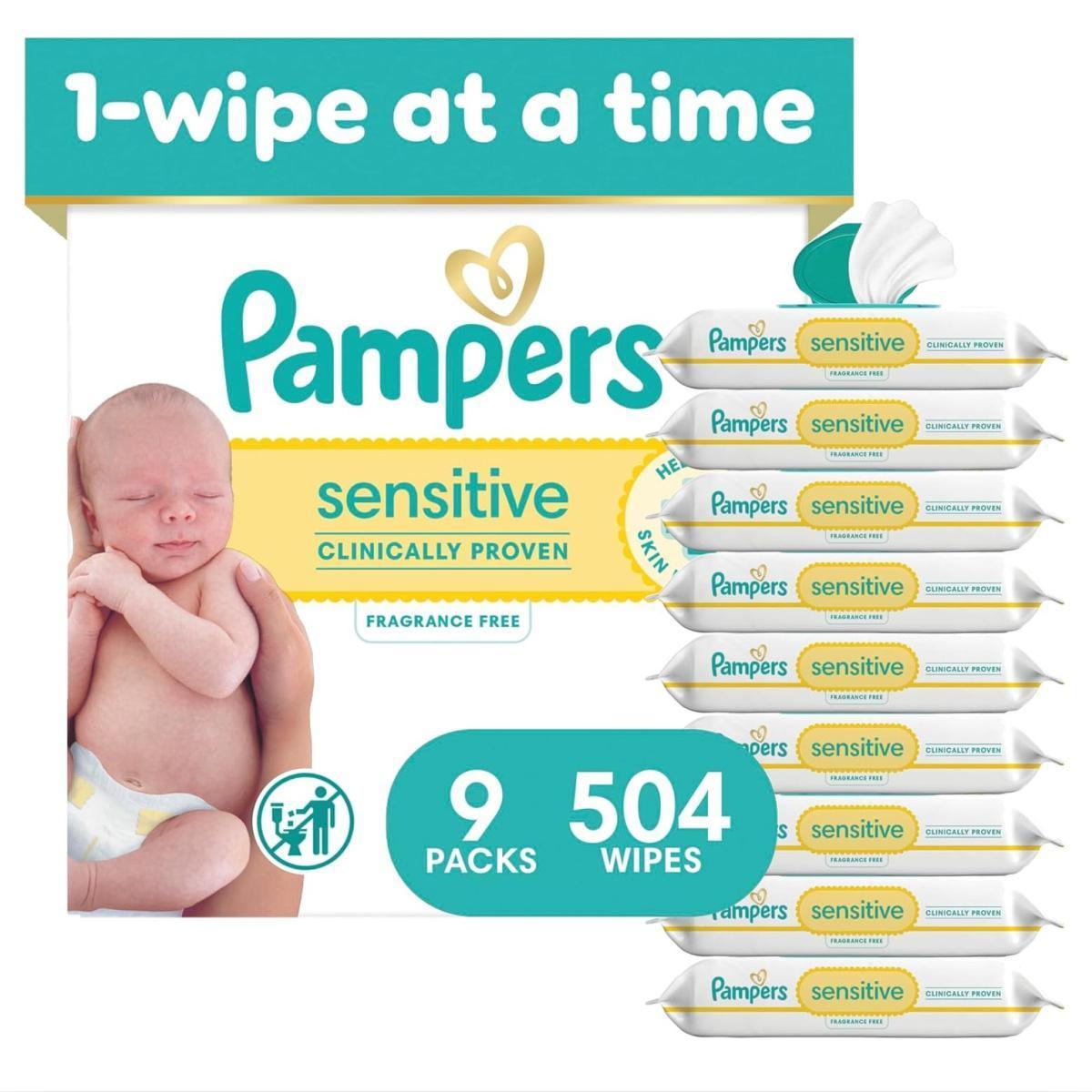 Pampers Sensitive Baby Wipes for $8.xx After $20 Amazon Credit