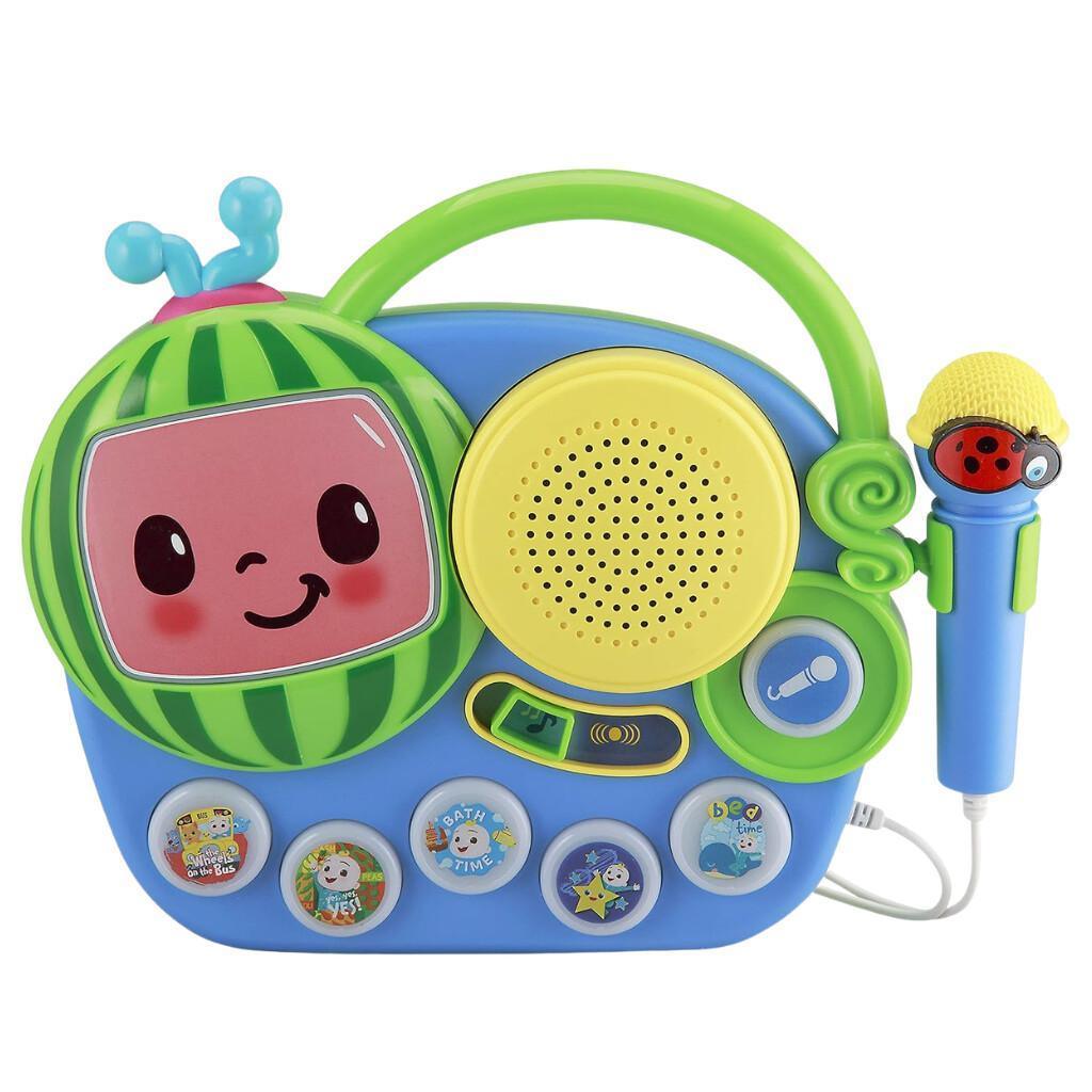 eKids Cocomelon Singalong Boombox for $22.xx on Amazon