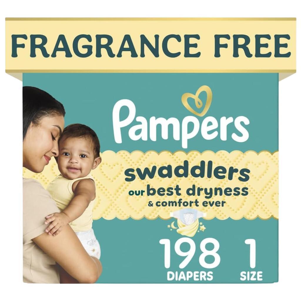 Pampers Swaddlers Diapers Size 1, 198-Count for $23.xx on Amazon
