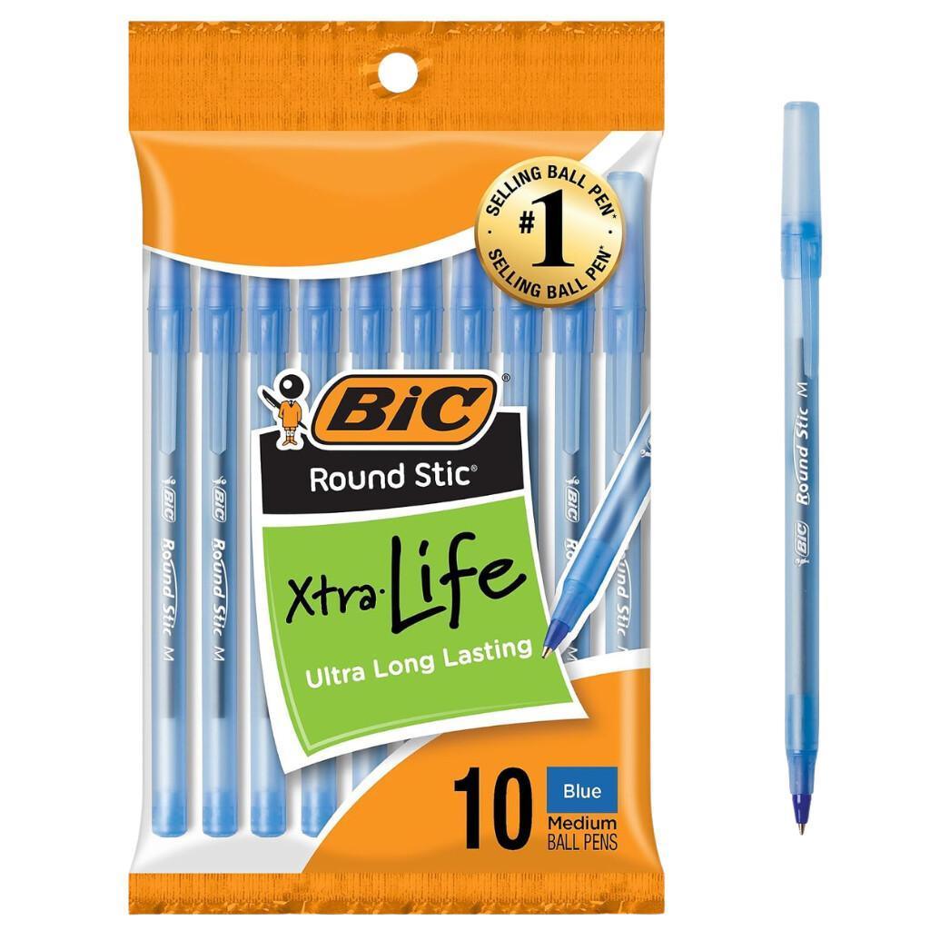 BIC Xtra Life Blue Pens 10-Count for 99¢ on Amazon