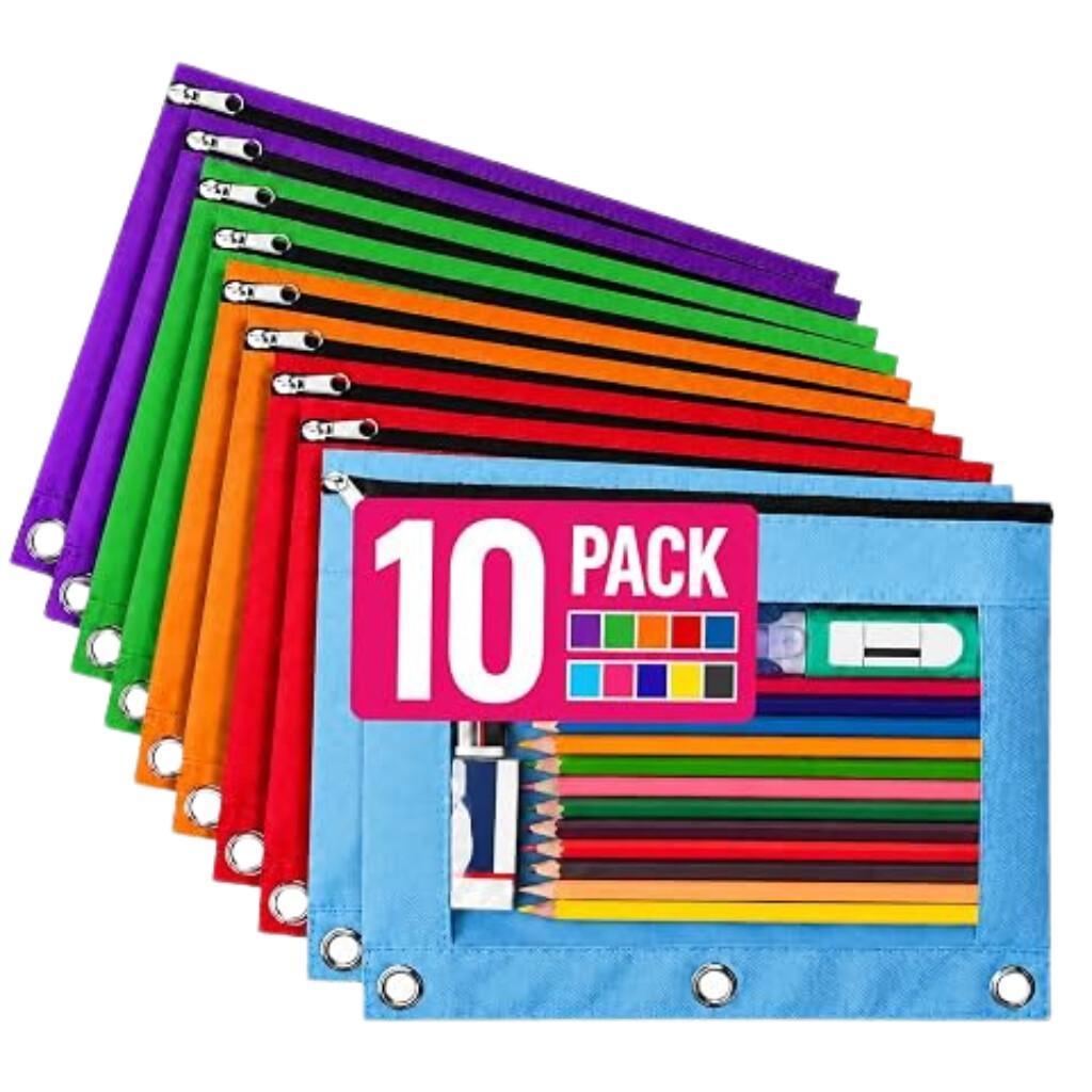10-Pack Large Pencil Case Pouch for $9.xx on Amazon