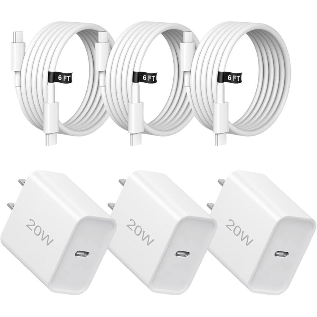 3-Pack Port Charger with Cables for $6.xx on Amazon