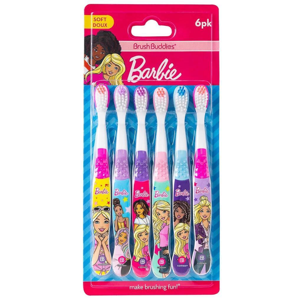 Kids Barbie Toothbrushes 6-Pack for $3.xx on Amazon