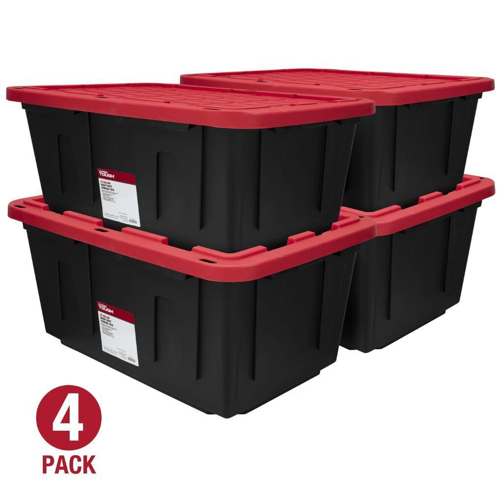 27 gal Snap Lid Plastic Storage Bins 4-Pack for $32 at Walmart