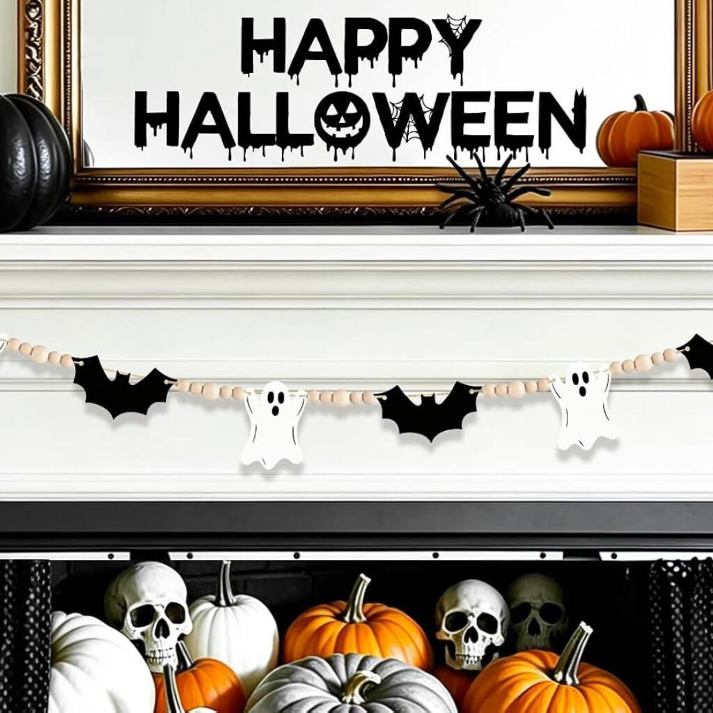 Halloween Wooden Ghosts, Bats & Beads Garland 5.7FT for $4.xx on Amazon Halloween Wooden Ghosts, Bats & Beads Garland 5.7FT for $4.xx on Amazon