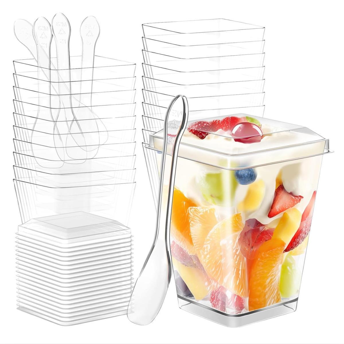 20-Pack Dessert Cups with Lids & Spoons for $5.xx on Amazon