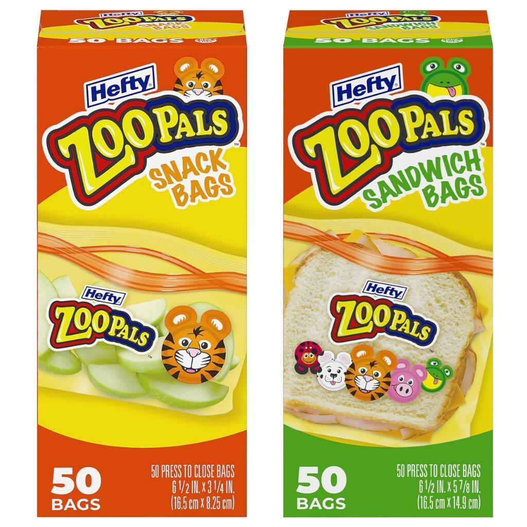 Hefty Zoo Pals Sandwich & Snack Bags 50ct for $2.xx on Amazon