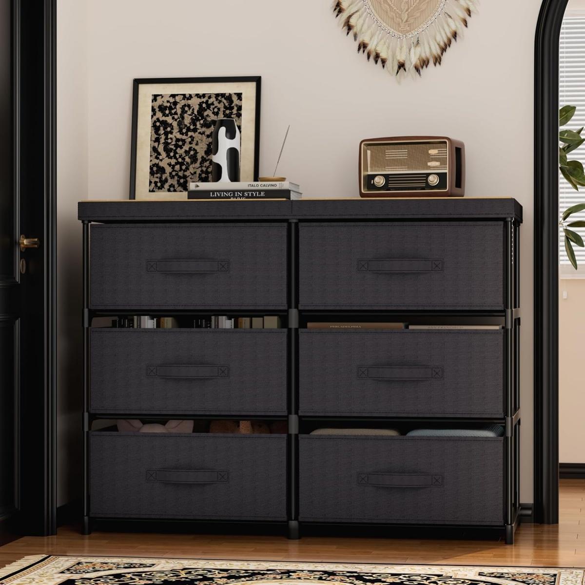 6-Drawer Fabric Dresser for $33.xx on Amazon
