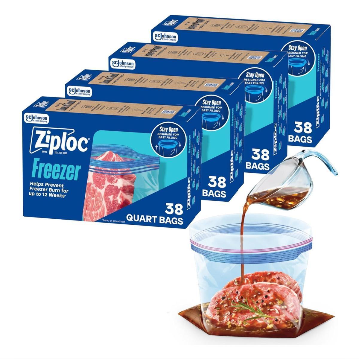 Ziploc Quart Freezer Bags 152-Pack for $8.xx on Amazon Ziploc Quart Freezer Bags 152-Pack for $8.xx on Amazon