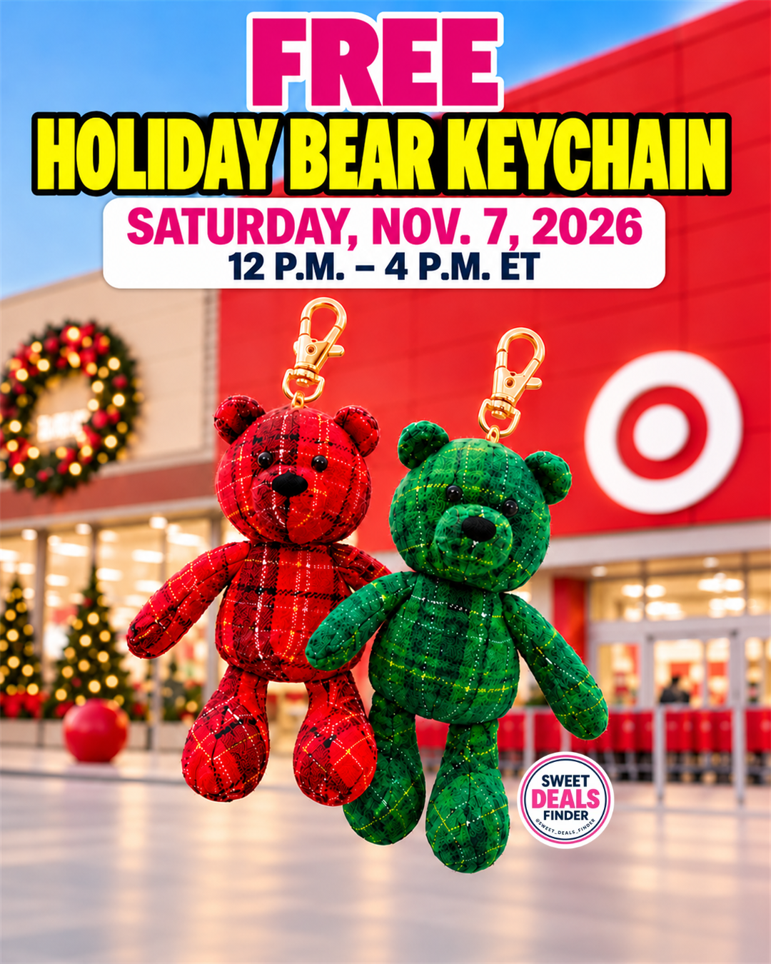 FREE Holiday Bear Keychain at Target on November 7!
