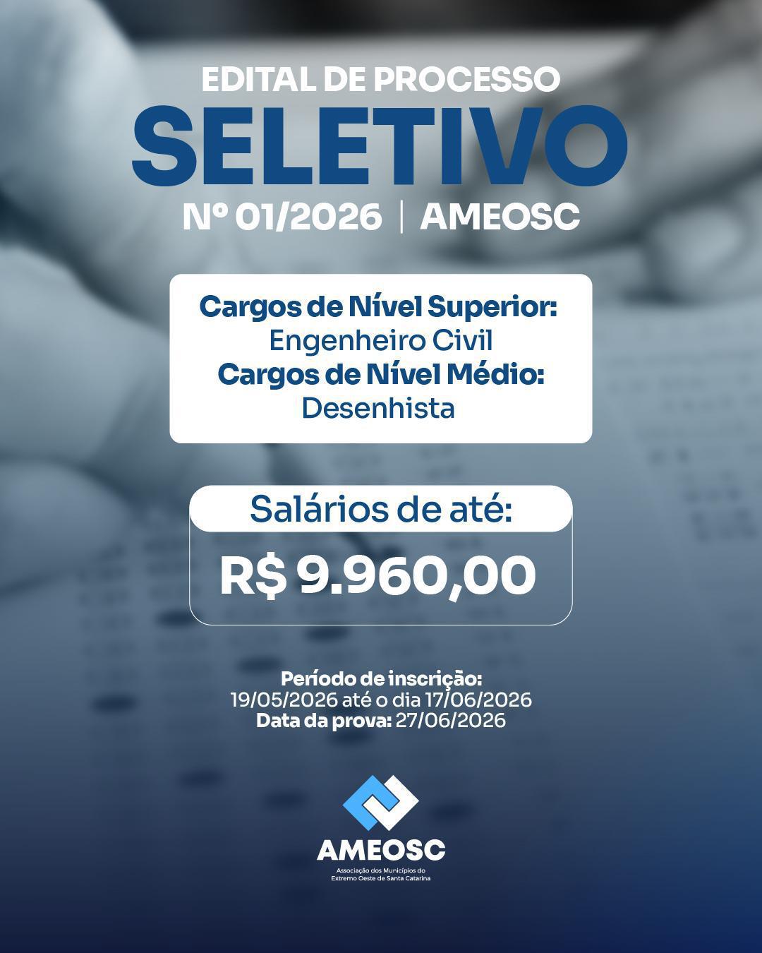 Processo Seletivo - 01/2026 - Departamento de Engenharia da AMEOSC
