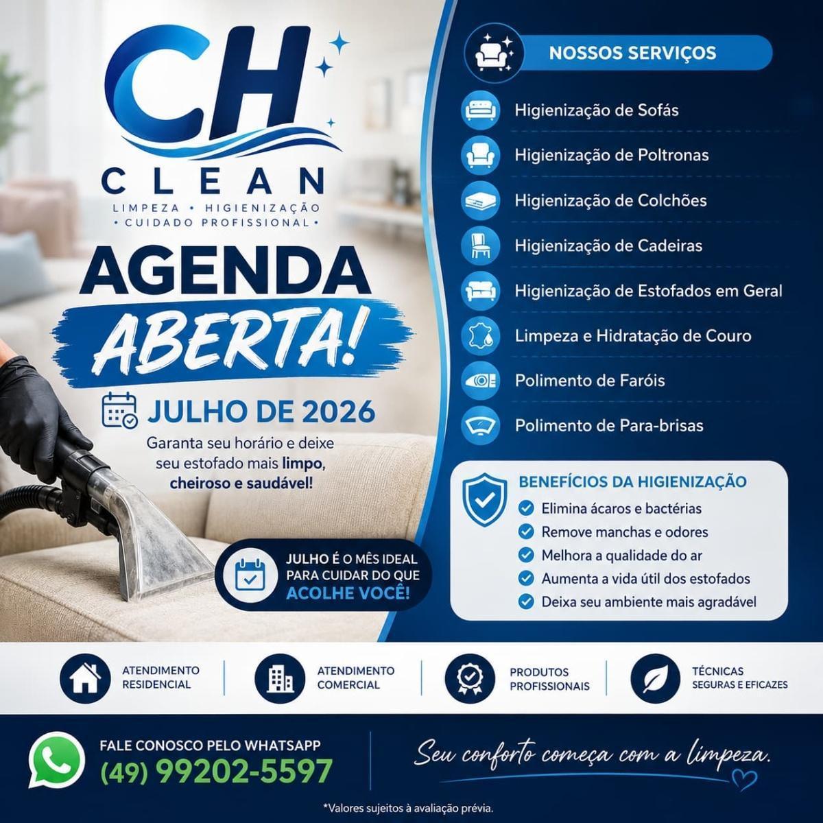 CH Clean – Higienização e Limpeza Profissional CH Clean – Higienização e Limpeza Profissional