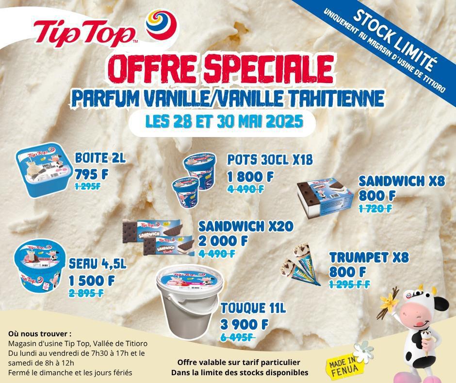 🍦 𝗢𝗳𝗳𝗿𝗲 𝘀𝗽𝗲́𝗰𝗶𝗮𝗹𝗲 𝘃𝗮𝗻𝗶𝗹𝗹𝗲́𝗲 𝗰𝗵𝗲𝘇 𝗧𝗜𝗣 𝗧𝗢𝗣 ! 🍦