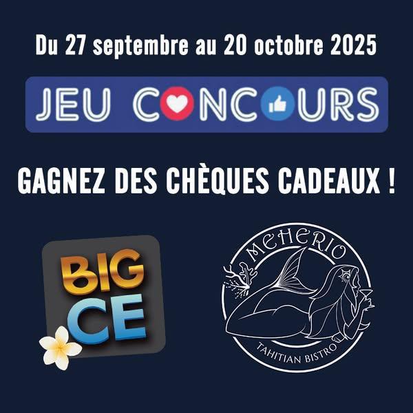 ✨ JEU BIG CE – Meherio Tahitian Bistro : Laquelle veux tu à la carte ? ✨