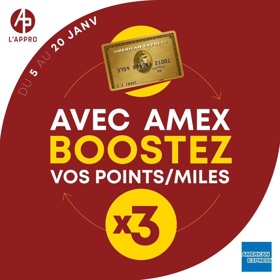 📆 Du 5 au 20 janvier 2026, triplez vos points avec American Express® chez l'Appro 💳