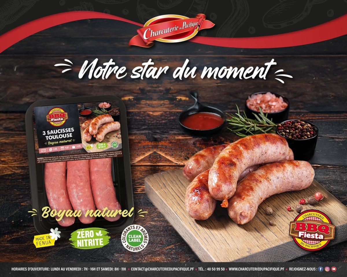 🔥 Saucisse de Toulouse disponible à la Charcuterie du Pacifique! 🌭