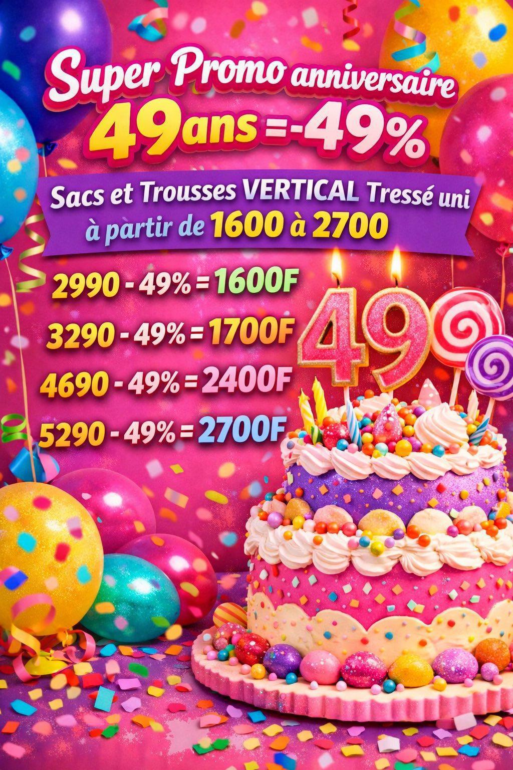 🎉OFFRE ANNIVERSAIRE – 49 ANS = -49% chez FIVE SHOP!🎉 🎉OFFRE ANNIVERSAIRE – 49 ANS = -49% chez FIVE SHOP!🎉