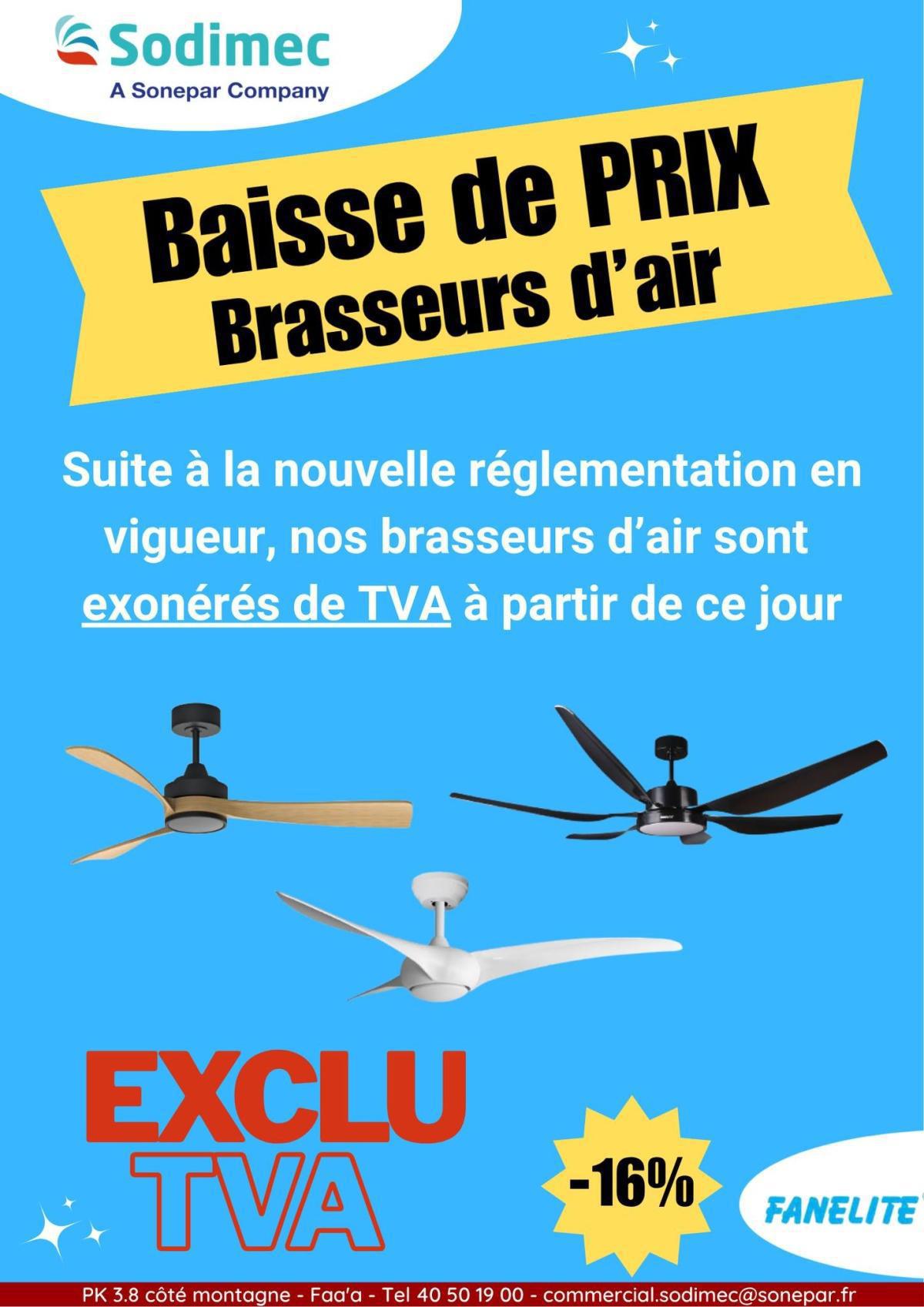 🔥 Bonne nouvelle : Les Brasseurs d’air Fanelite® vendu hors taxes chez SODIMEC! 🌟