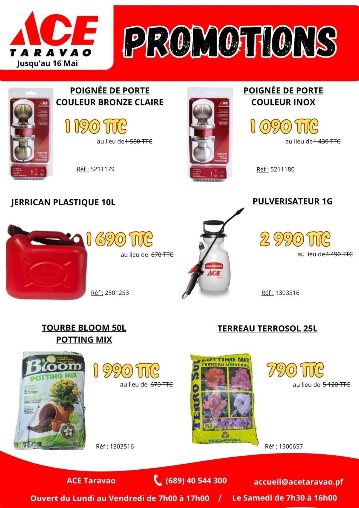 🟠 Promotions chez ACE SIN TUNG HING TARAVAO - Jusqu'au 16 Mai 📅