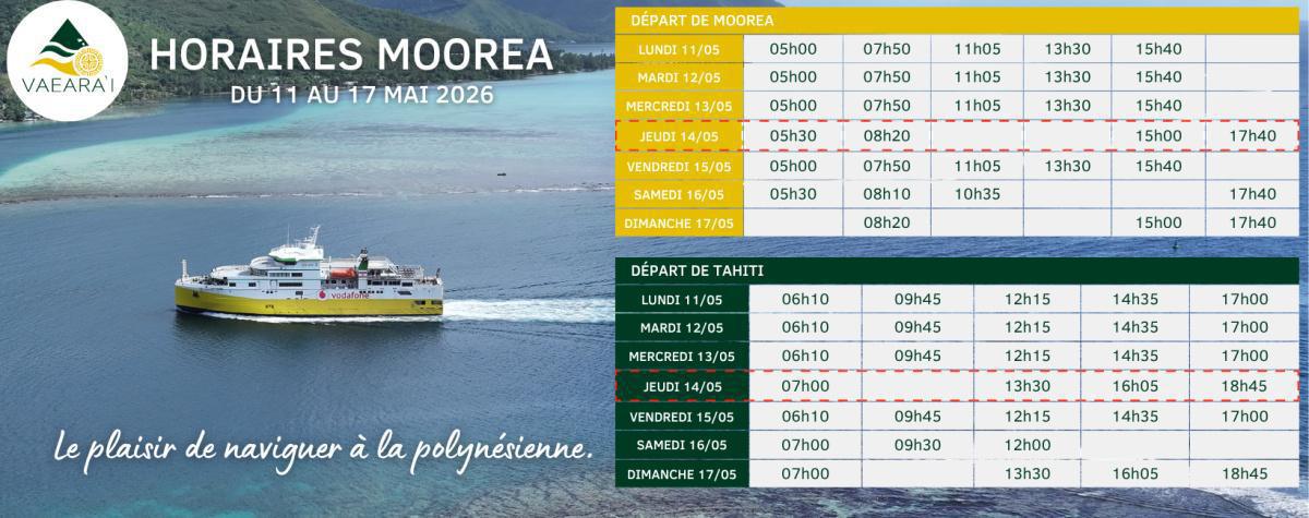 🚢 Planifier vos traversées entre Tahiti et Moorea avec le VAEARA'I!🌴