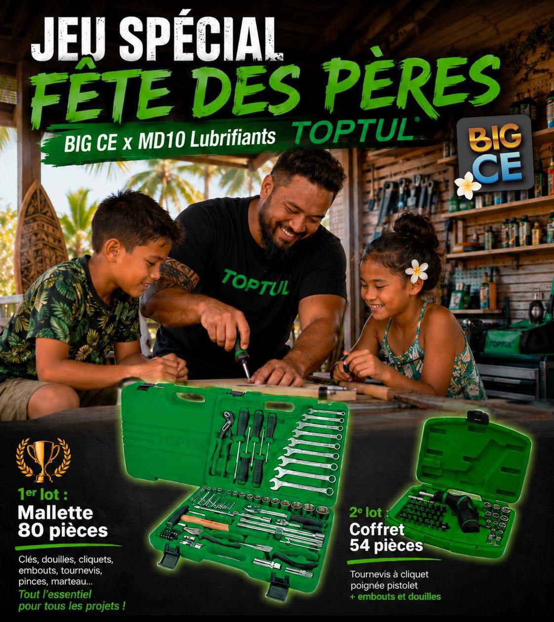 🎁FETE DES PERES : BIG CE et MD10 Lubrifiants Toptul vous réservent un jeu exceptionnel!🎁 🎁FETE DES PERES : BIG CE et MD10 Lubrifiants Toptul vous réservent un jeu exceptionnel!🎁