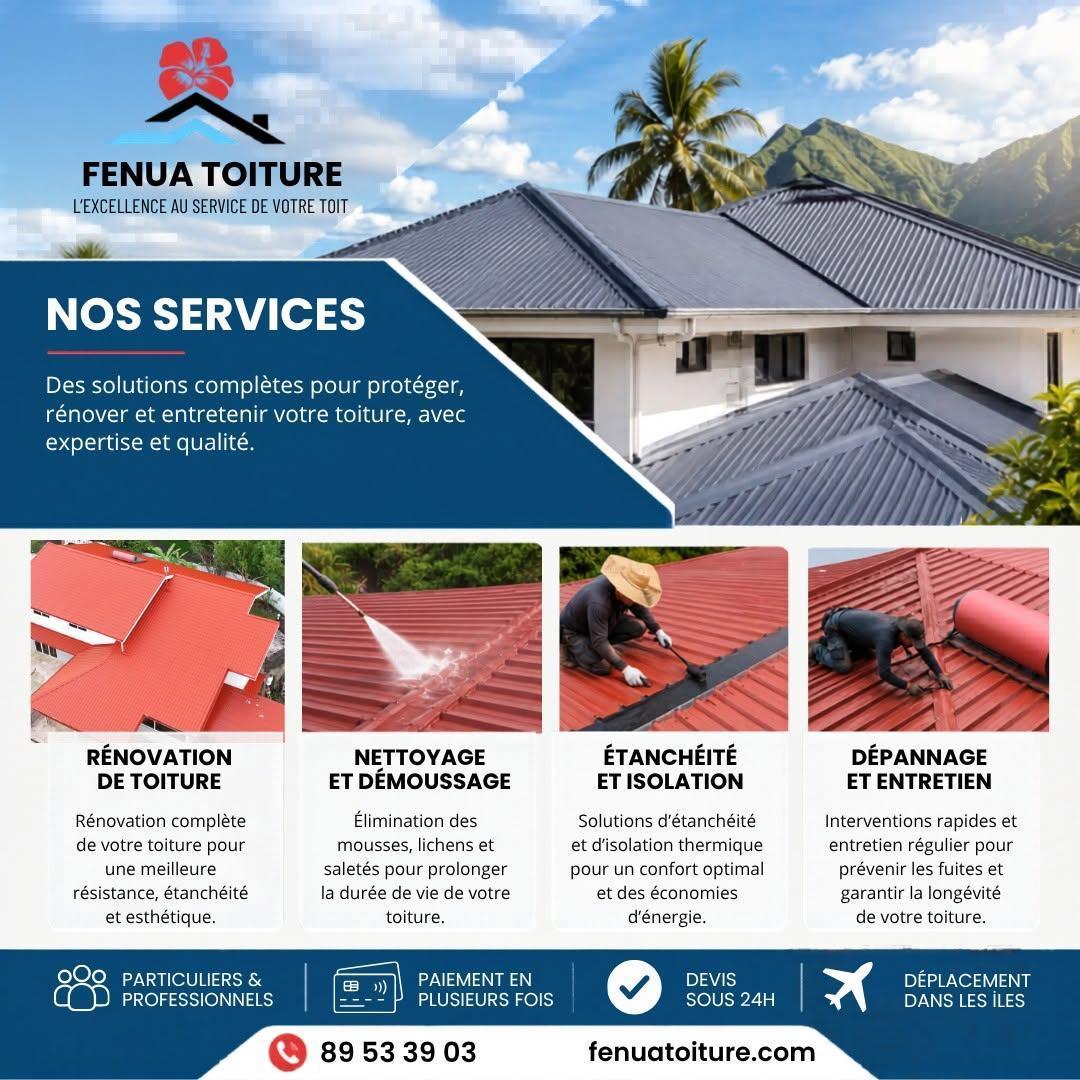 🏡FENUA TOITURE, le spécialiste de votre toiture. 🛠️