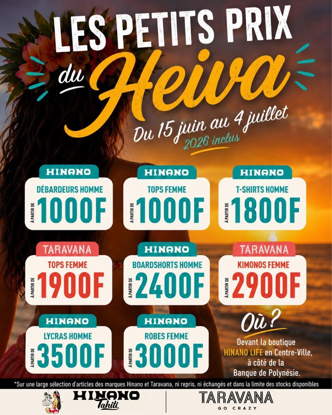 🌺✨Les petits prix du Heiva chez HINANO LIFE TAHITI!✨🌺