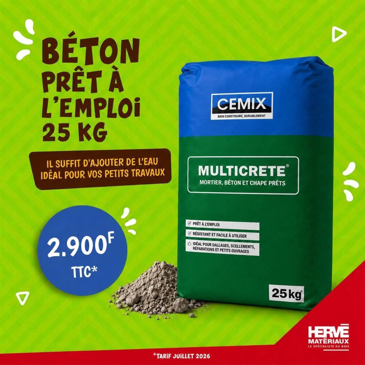 ๐งฑBรฉton Cemix Multicrete disponible chez HERVE MATERIAUX!๐ทโโ๏ธ๐จ ๐งฑBรฉton Cemix Multicrete disponible chez HERVE MATERIAUX!๐ทโโ๏ธ๐จ