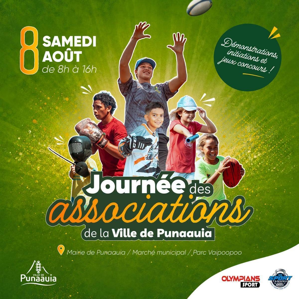 🌺 𝐉𝐎𝐔𝐑𝐍𝐄𝐄 𝐃𝐄𝐒 𝐀𝐒𝐒𝐎𝐂𝐈𝐀𝐓𝐈𝐎𝐍𝐒 le Samedi 8 Aout à 𝐏𝐮𝐧𝐚𝐚𝐮𝐢𝐚 🤝