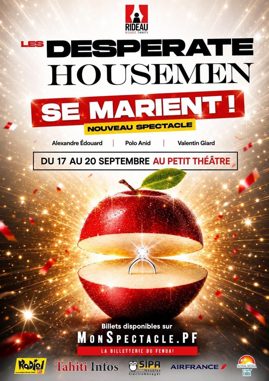 💝 Place à gagner pour le spectacle : « 𝐋𝐄𝐒 𝐃𝐄𝐒𝐏𝐄𝐑𝐀𝐓𝐄 𝐇𝐎𝐔𝐒𝐄𝐌𝐄𝐍 𝐒𝐄 𝐌𝐀𝐑𝐈𝐄𝐍𝐓» 🎁