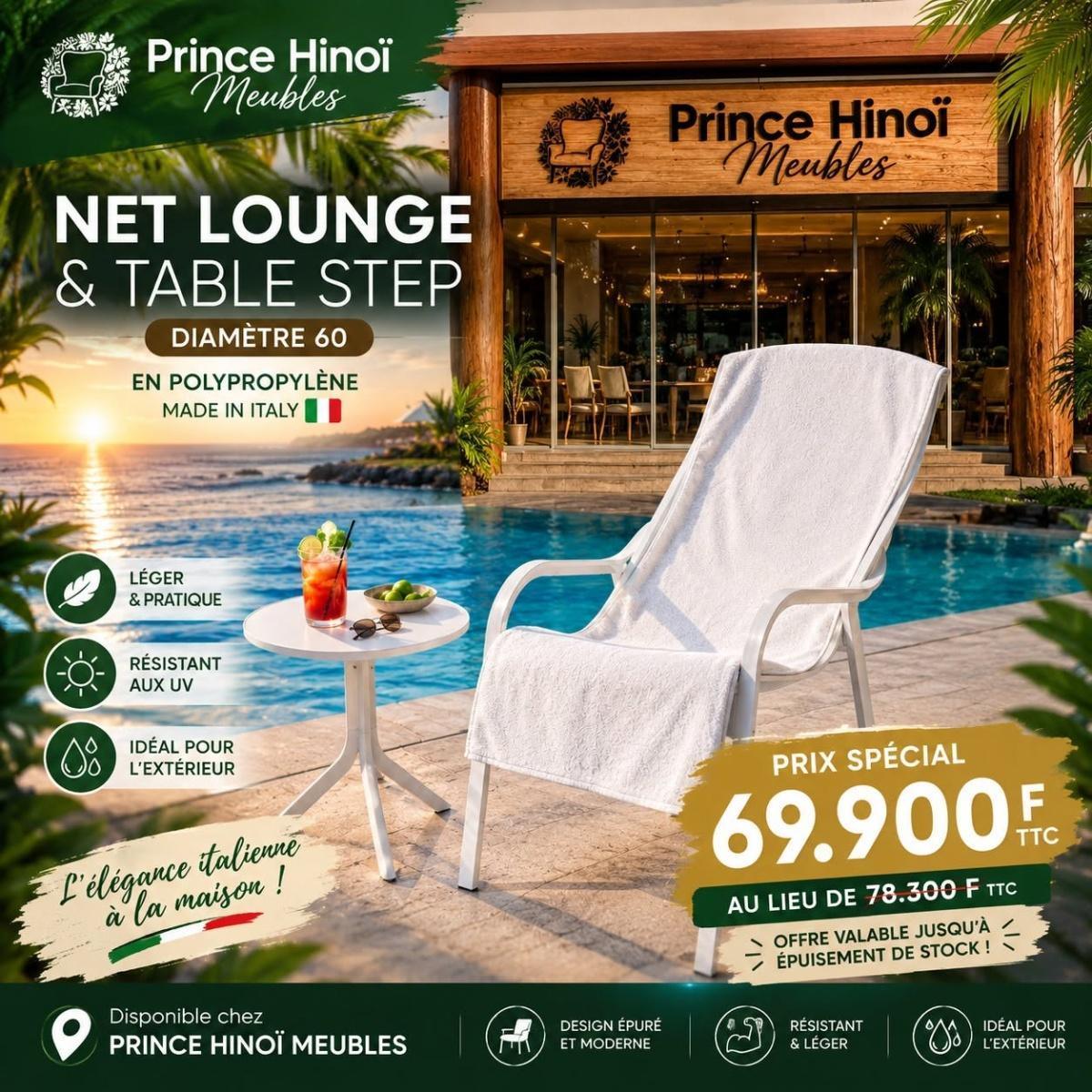 🤍 Découvrez l'ensemble Net Lounge + Table Step chez 𝐏𝐑𝐈𝐍𝐂𝐄 𝐇𝐈𝐍𝐎𝐈 𝐌𝐄𝐔𝐁𝐋𝐄𝐒!🌴