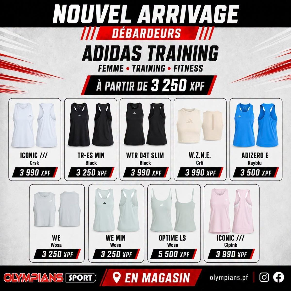 🔥 Nouvel arrivage débardeurs Adidas pour Homme et Femme chez 𝐎𝐋𝐘𝐌𝐏𝐈𝐀𝐍𝐒 𝐒𝐏𝐎𝐑𝐓!🔥