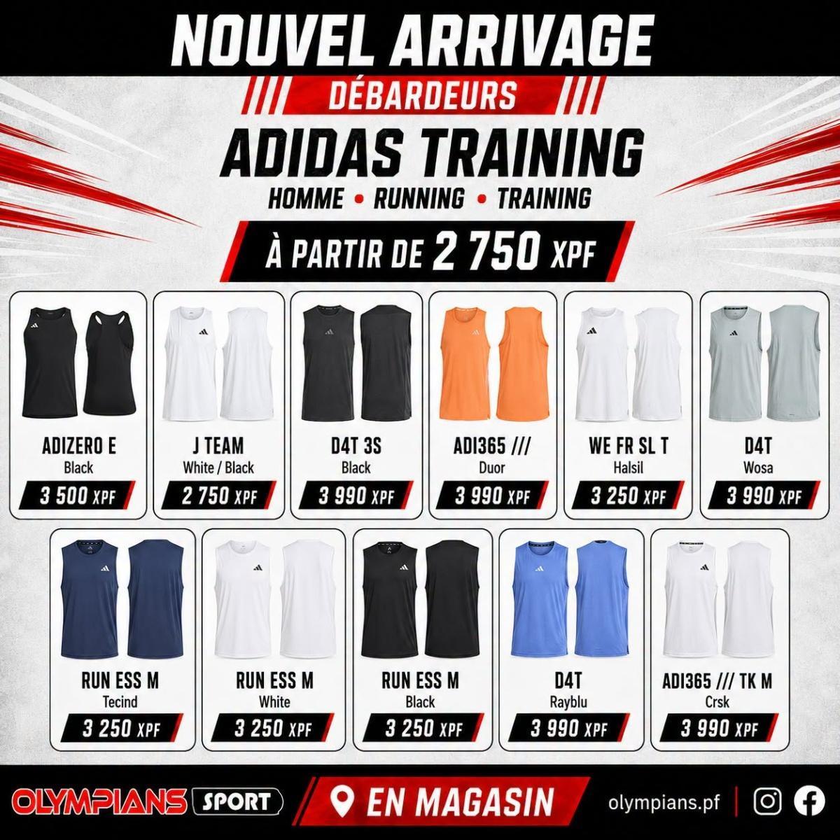 🔥 Nouvel arrivage débardeurs Adidas pour Homme et Femme chez 𝐎𝐋𝐘𝐌𝐏𝐈𝐀𝐍𝐒 𝐒𝐏𝐎𝐑𝐓!🔥